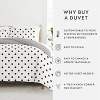 Casual Comfort Painted Polkadot Patterned Reversible Duvet Cover Set