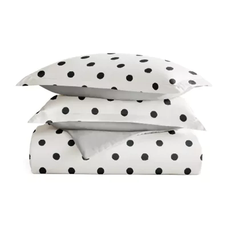Casual Comfort Painted Polkadot Patterned Reversible Duvet Cover Set