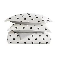 Casual Comfort Painted Polkadot Patterned Reversible Duvet Cover Set