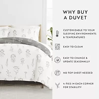 Casual Comfort Botany Floral Patterned Reversible Duvet Cover Set