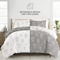 Casual Comfort Botany Floral Patterned Reversible Duvet Cover Set