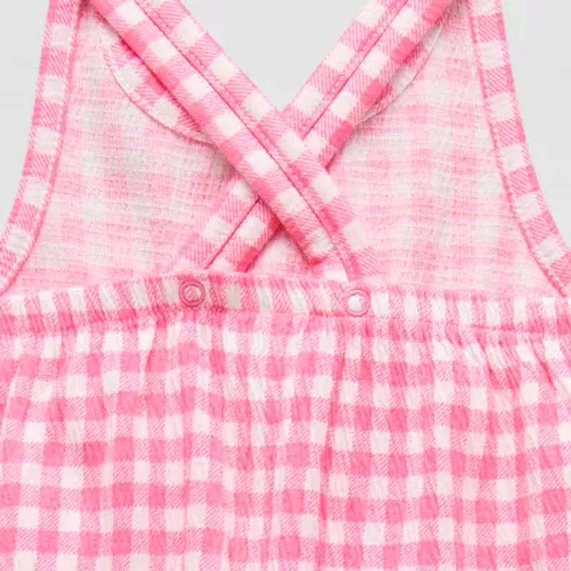 Okie Dokie Baby Girls Sleeveless Gingham Romper