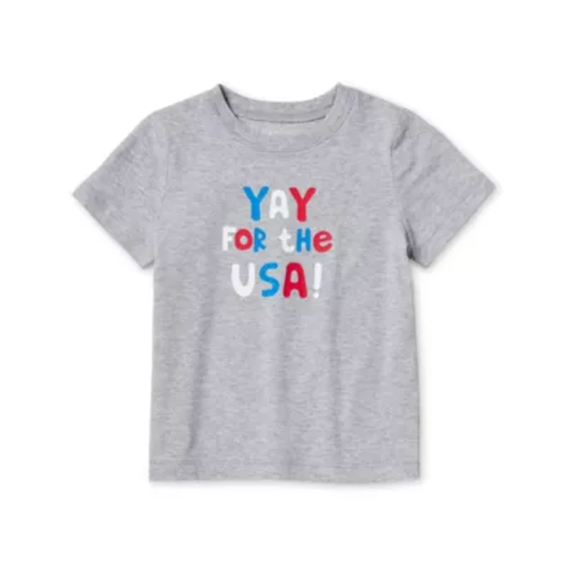 Okie Dokie Toddler & Little Boys Crew Neck Short Sleeve Regular Fit Graphic T-Shirt
