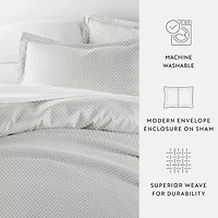 Casual Comfort Premium Ultra Soft Quatrefoil Pattern Duvet Cover Set
