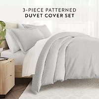 Casual Comfort Premium Ultra Soft Quatrefoil Pattern Duvet Cover Set