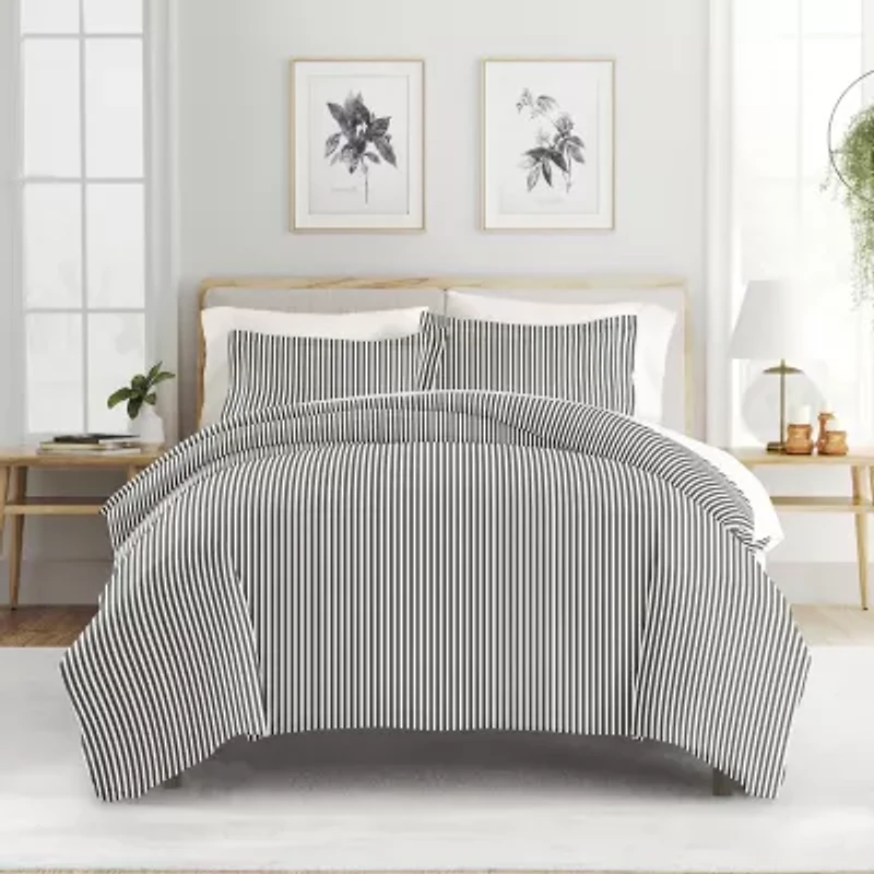 Casual Comfort Premium Ultra Soft Ribbon Pattern Duvet Cover Set