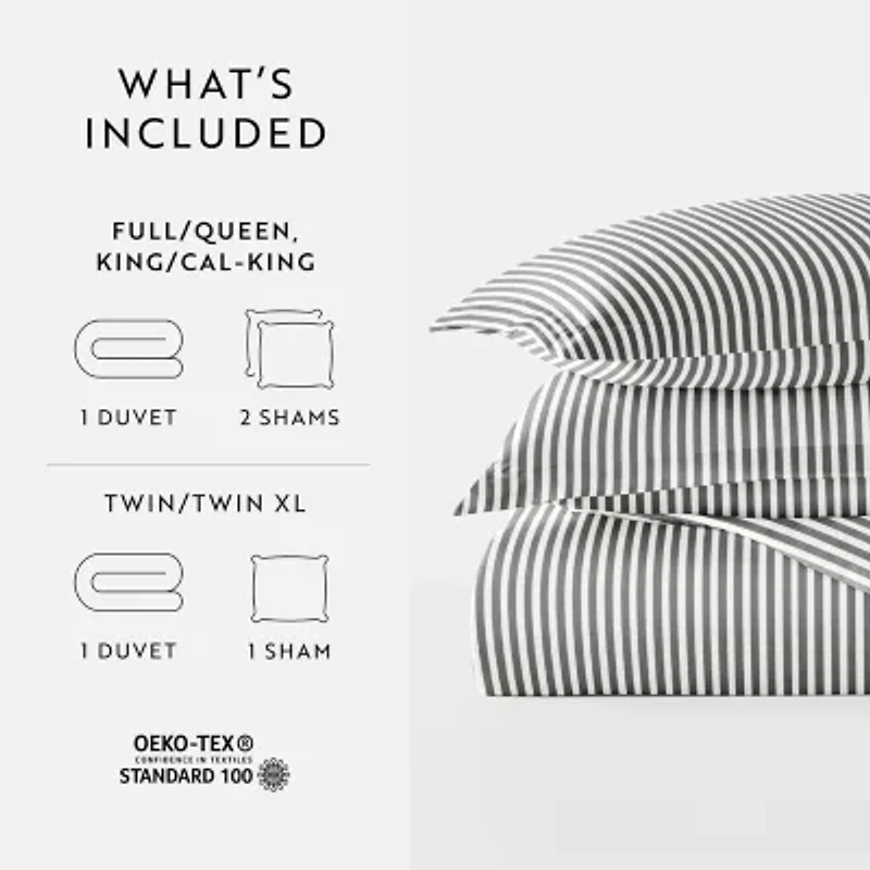 Casual Comfort Premium Ultra Soft Ribbon Pattern Duvet Cover Set