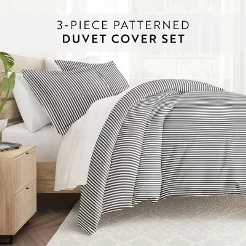 Casual Comfort Premium Ultra Soft Ribbon Pattern Duvet Cover Set