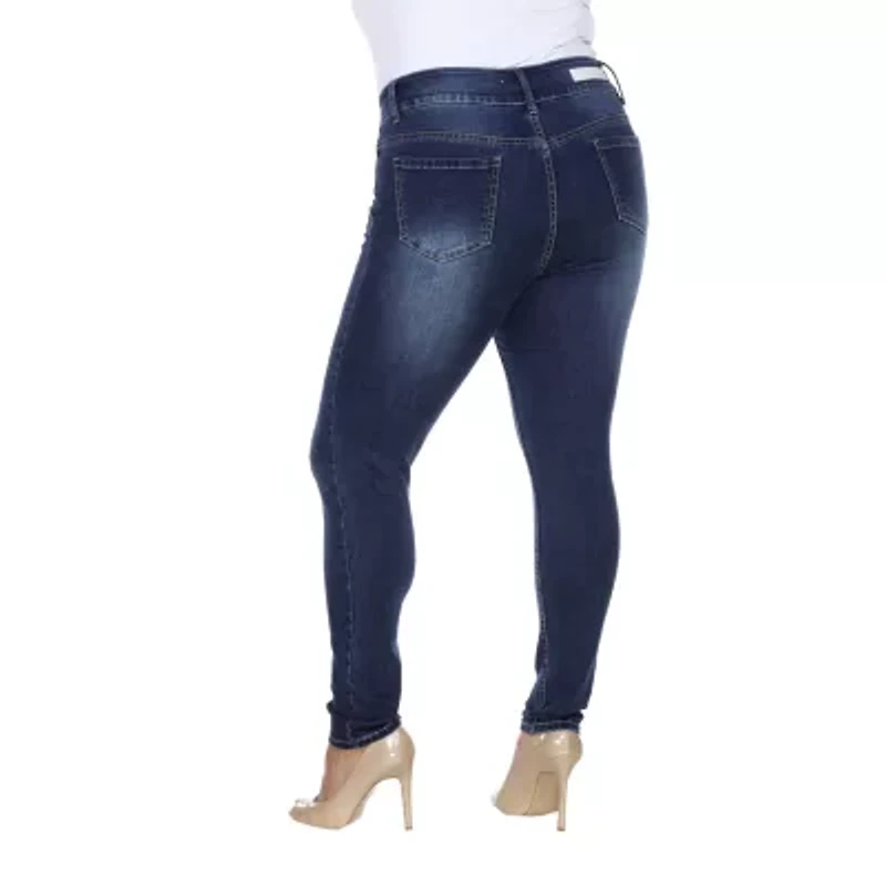 White Mark Womens Skinny Stretch Jeggings - Plus