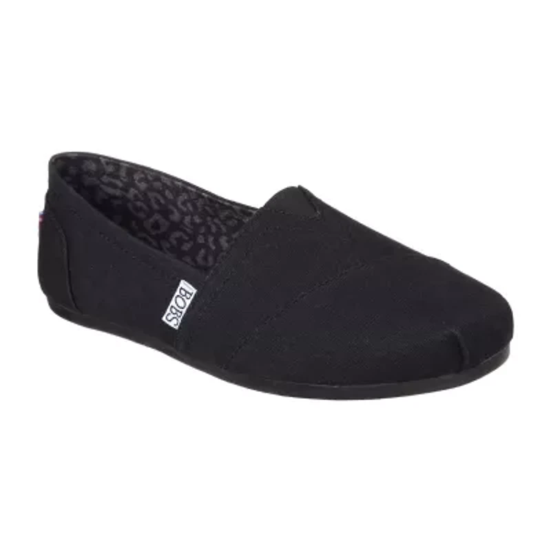 Skechers Bobs Plush Peace And Love Womens Closed Toe Slip-On Shoe