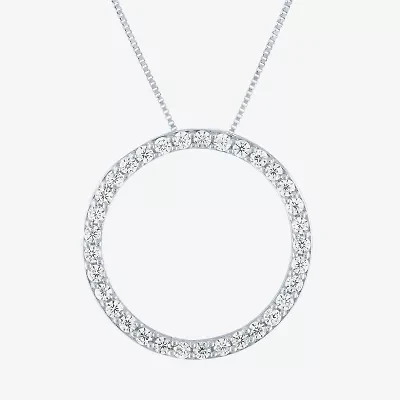 (H-I / I1) Womens 1/3 CT. T.W. Lab Grown White Diamond 10K White Gold 18 Inch Pendant Necklace