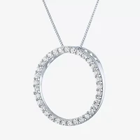 (H-I / I1) Womens 1/3 CT. T.W. Lab Grown White Diamond 10K White Gold 18 Inch Pendant Necklace