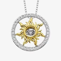 Enchanted Disney Fine Jewelry 1/10 CT.T.W. Natural Diamond 14K Gold & Sterling SIlver Pendant Necklace
