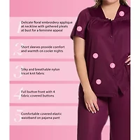 Exquisite Form Womens V-Neck Short Sleeve 2-pc. Plus Pajama Sets