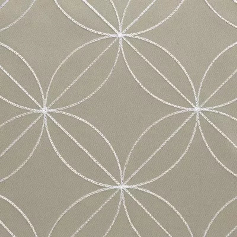 Regal Home Perth Geometric Embroidery Rod Pocket Blackout Set of 2 Curtain Panel