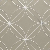 Regal Home Perth Geometric Embroidery Rod Pocket Blackout Set of 2 Curtain Panel