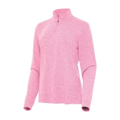 Antigua Mentor Womens Golf Mock Neck Long Sleeve Active Quarter-Zip Pullover