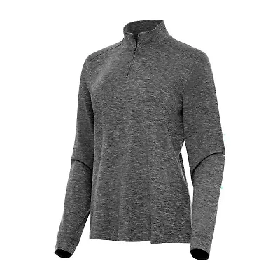 Antigua Mentor Womens Golf Mock Neck Long Sleeve Active Quarter-Zip Pullover