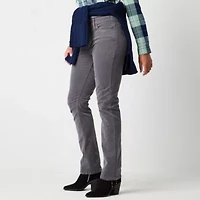 St. John's Bay Secretly Slender Womens Mid Rise Straight Corduroy Pant