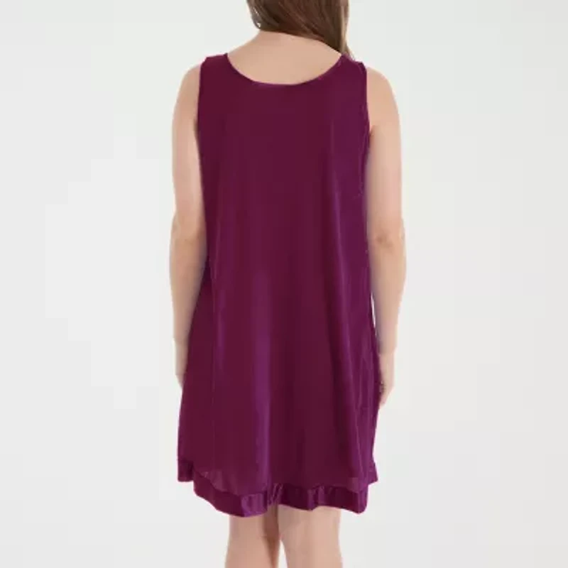 Exquisite Form Womens V Neck Sleeveless Average Figure Nightgown