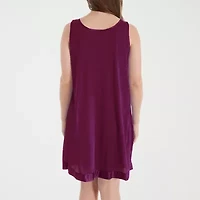 Exquisite Form Womens V Neck Sleeveless Average Figure Nightgown