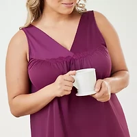 Exquisite Form Womens V Neck Sleeveless Average Figure Nightgown