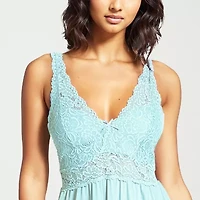Exquisite Form Womens V Neck Sleeveless Average Figure Nightgown