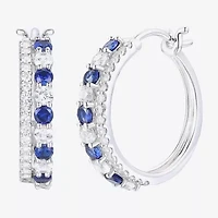 Womens Gemstone 14K Gold Over Silver 20mm Hoop Earrings