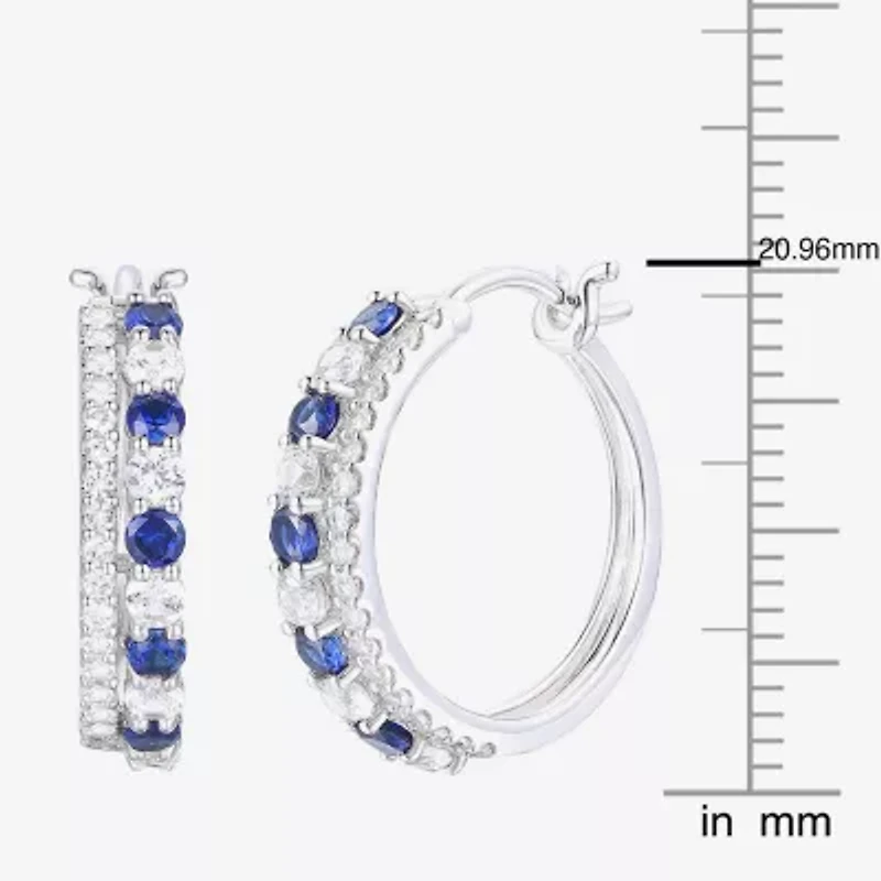 Womens Gemstone 14K Gold Over Silver 20mm Hoop Earrings