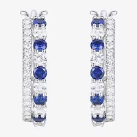 Womens Gemstone 14K Gold Over Silver 20mm Hoop Earrings