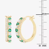 Womens Gemstone 14K Gold Over Silver 20mm Hoop Earrings