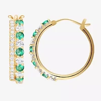Womens Gemstone 14K Gold Over Silver 20mm Hoop Earrings