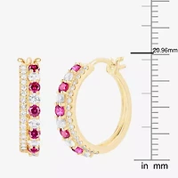Womens Gemstone 14K Gold Over Silver 20mm Hoop Earrings