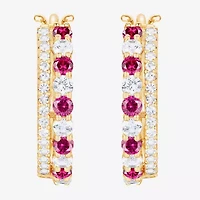 Womens Gemstone 14K Gold Over Silver 20mm Hoop Earrings