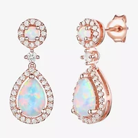 Womens Gemstone 14K Gold Over Silver Pear Drop Earrings