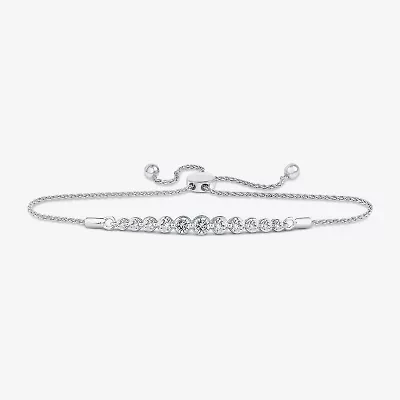 (G-H / Si2) Womens 1 CT. T.W. Lab Grown White Diamond 10K White Gold Bolo Bracelet