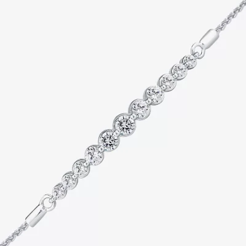 (G-H / Si2) Womens 1 CT. T.W. Lab Grown White Diamond 10K White Gold Bolo Bracelet