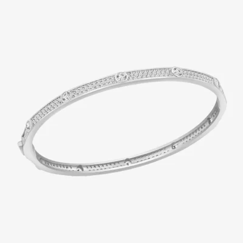 Diamonart Womens Cubic Zirconia Sterling Silver Bangle Bracelet