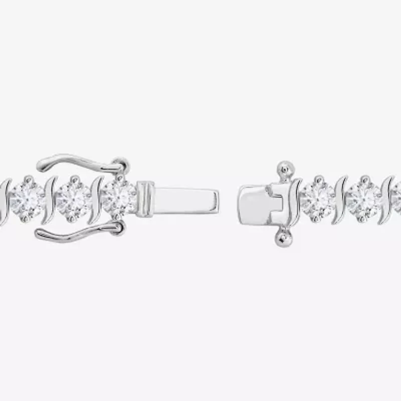 Diamonart Womens Cubic Zirconia Sterling Silver 7.25 Inch Tennis Bracelet
