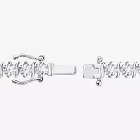 Diamonart Womens Cubic Zirconia Sterling Silver 7.25 Inch Tennis Bracelet
