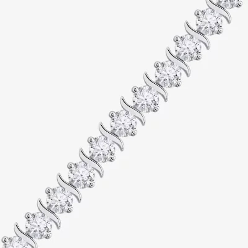 Diamonart Womens Cubic Zirconia Sterling Silver 7.25 Inch Tennis Bracelet