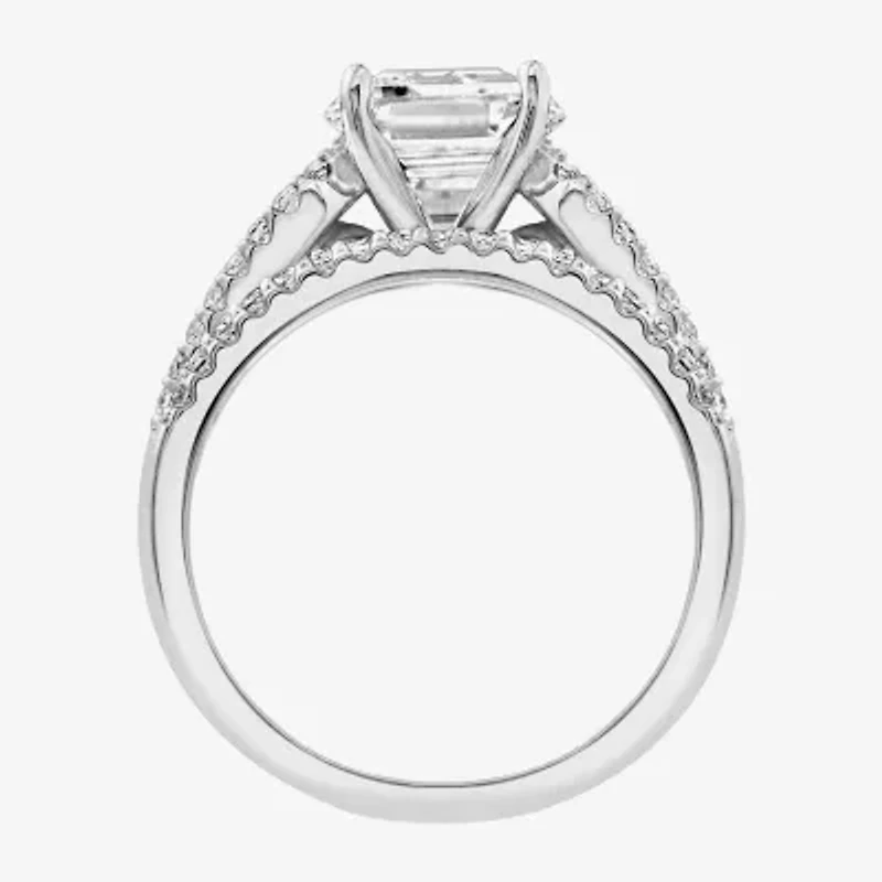 Diamonart Womens Cubic Zirconia Sterling Silver Side Stone -Stone Bridal Set