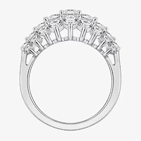 Diamonart Womens Cubic Zirconia Sterling Silver Cluster Cocktail Ring