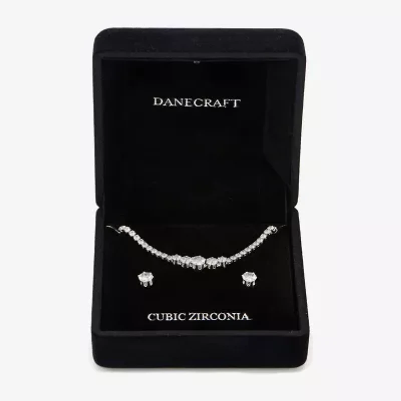 Sparkle Allure Light Up Box Womens Cubic Zirconia Pure Silver Over Brass Cushion 3-pc. Jewelry Set
