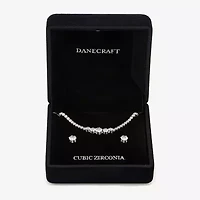 Sparkle Allure Light Up Box Womens Cubic Zirconia Pure Silver Over Brass Cushion 3-pc. Jewelry Set