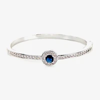 Sparkle Allure Womens Blue Cubic Zirconia Pure Silver Over Brass Round Bangle Bracelet