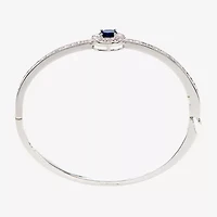 Sparkle Allure Womens Blue Cubic Zirconia Pure Silver Over Brass Round Bangle Bracelet