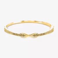 Sparkle Allure Womens Cubic Zirconia 14K Gold Over Brass Infinity Bangle Bracelet
