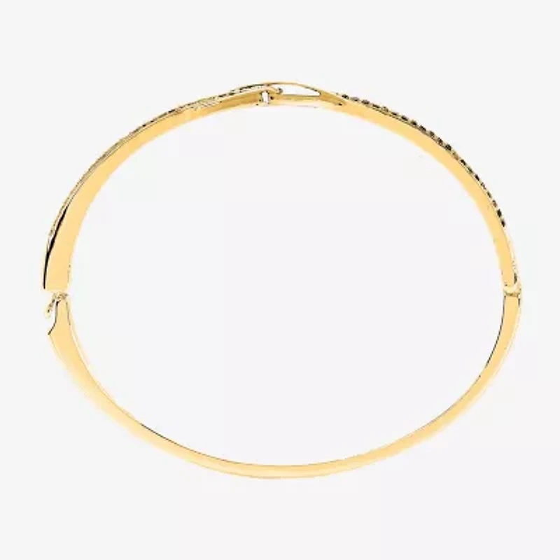 Sparkle Allure Womens Cubic Zirconia 14K Gold Over Brass Infinity Bangle Bracelet