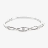 Sparkle Allure Womens Cubic Zirconia Pure Silver Over Brass Round Bangle Bracelet